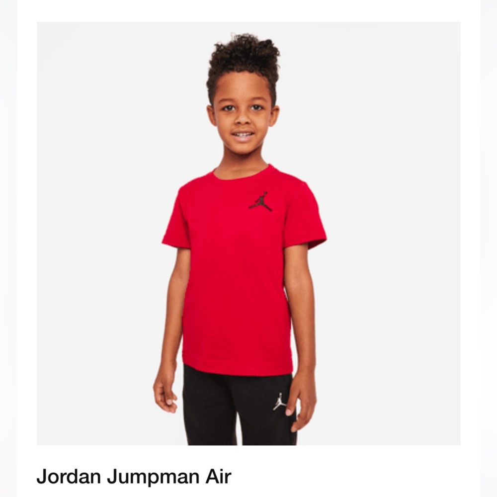Jordan jumpman air boys embroidered short sleeve t-shirt red black size 3T
